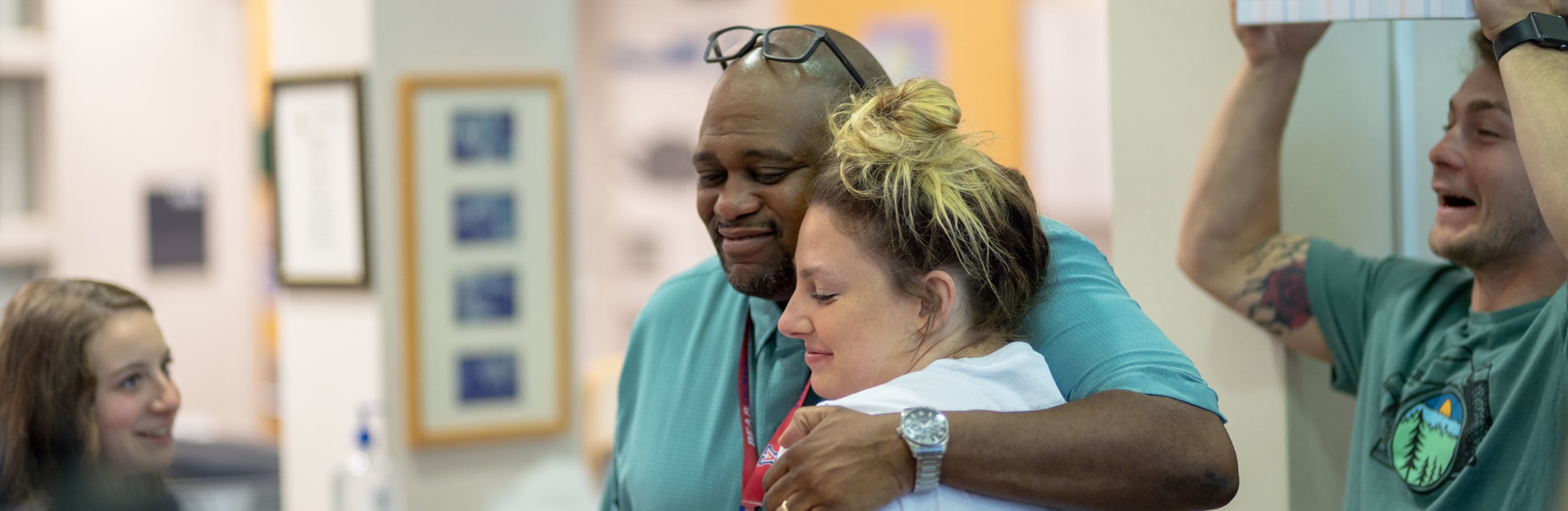 photo of principal Jason Smith and student