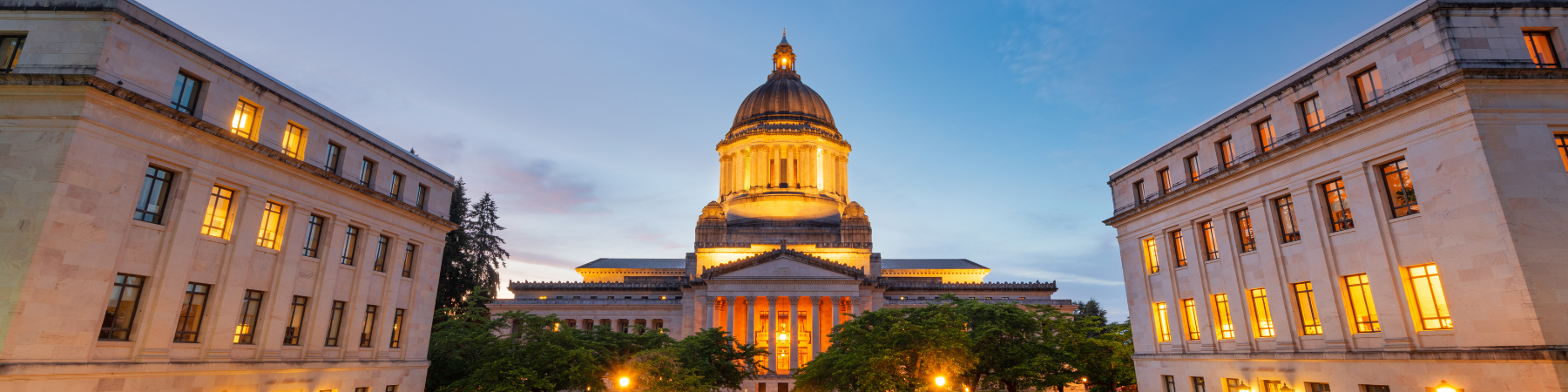 Olympia, WA Capitol Building at Dusk